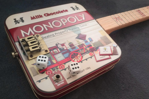 pickup micro cbg cigarbox made-in-france fait-main artisanal 
amergin keltia-lutherie bois monopoly guitare electrique